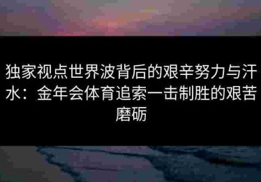 独家视点世界波背后的艰辛努力与汗水：金年会体育追索一击制胜的艰苦磨砺