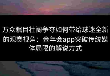 万众瞩目壮阔争夺如何带给球迷全新的观赛视角：金年会app突破传统媒体局限的解说方式